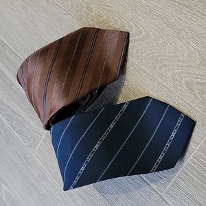 Two Vintage Ketch Ties with Stripe Patterns